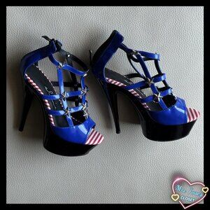 Elle Star Spangled 6 Inch Platform High Heel in Size 7